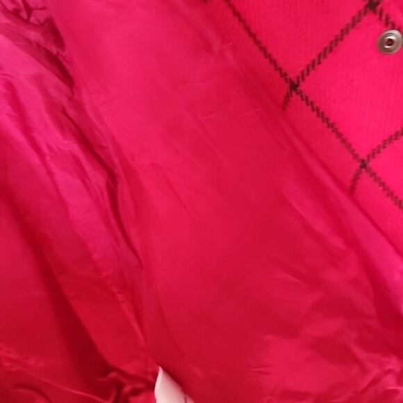 Baby Gap Red Windowpane Plaid Wool Blend Swing Coat Cape Toddler Size 4 Years - Picture 6 of 10